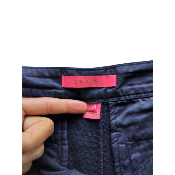 Lilly Pulitzer Women's Buttercup Scalloped Hem Casual Shorts True Navy Size 10 - Picture 10 of 11